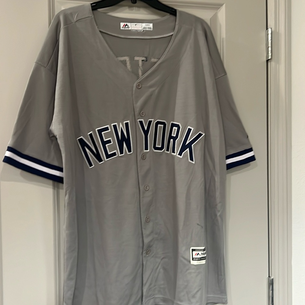 Majestic Cool Base Yankees Derek Jeter Grey Jersey XL #2